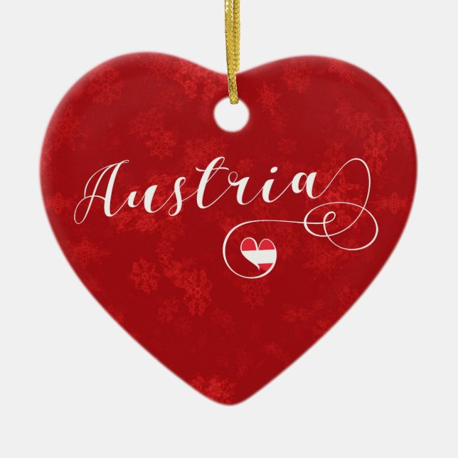 Adorno De Cerámica Austria Heart, Christmas Tree Ornament, Austrian (Frente)