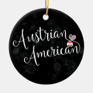 Adorno De Cerámica Austrian American Hearts Christmas Tree Ornament