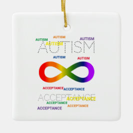 Adorno De Cerámica Autismo Aceptación infinitos puntos Ornament