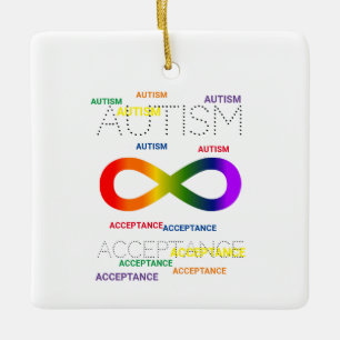 Adorno De Cerámica Autismo Aceptación infinitos puntos Ornament