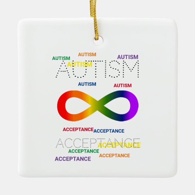 Adorno De Cerámica Autismo Aceptación infinitos puntos Ornament (Anverso)