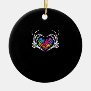 Adorno De Cerámica Autismo Conciencia sobre el esqueleto del rompecab