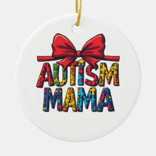 Adorno De Cerámica Autismo Mamá Lazo Coqueta Mamá Conciencia del Auti