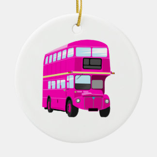 Adorno De Cerámica Autobús rosado