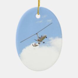 Adorno De Cerámica Autogiro en vuelo