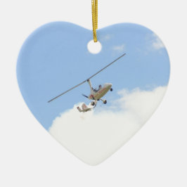 Adorno De Cerámica Autogiro en vuelo