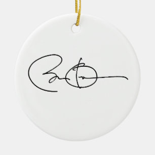 ADORNO DE CERÁMICA AUTÓGRAFO DE BARACK OBAMA - .PNG