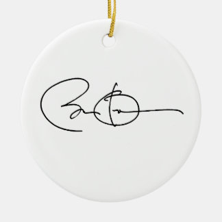 ADORNO DE CERÁMICA AUTÓGRAFO DE BARACK OBAMA - .PNG