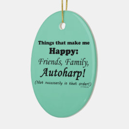 Adorno De Cerámica Autoharp Hazme Feliz