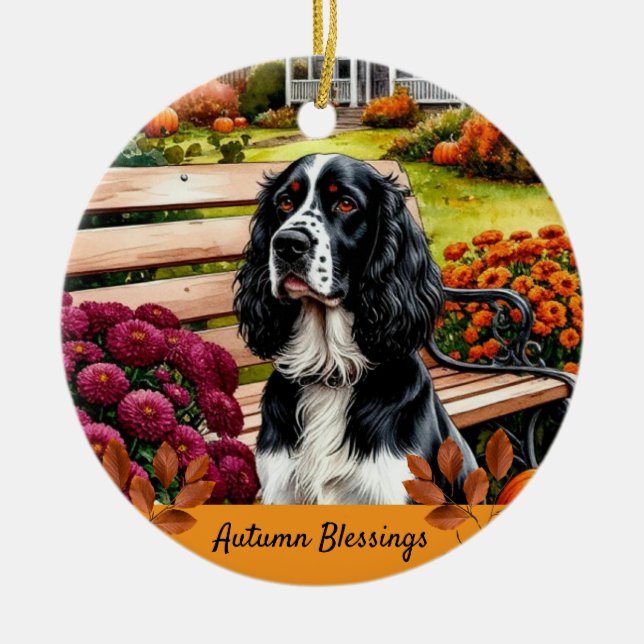 Adorno De Cerámica Autumn Blessings Thanksgiving  (Frente)