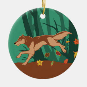 Adorno De Cerámica Autumn Wolf