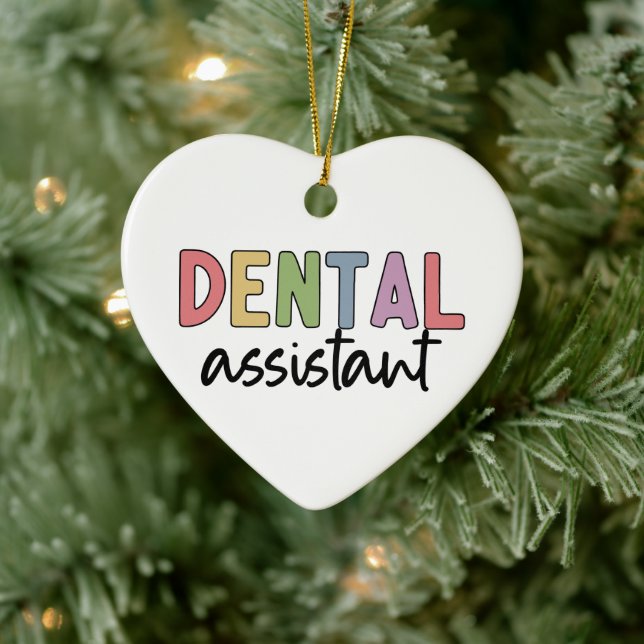 Adorno De Cerámica Auxiliar dental | Regalos para dentista asistente (Árbol)
