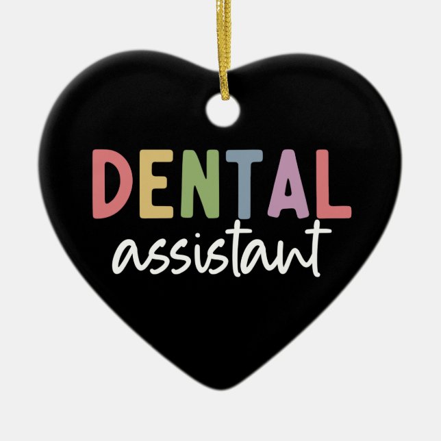 Adorno De Cerámica Auxiliar dental | Regalos para dentista asistente (Frente)