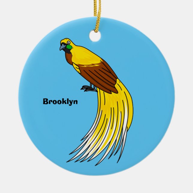 Adorno De Cerámica Ave menor del ilustracion del paraíso (Frente)