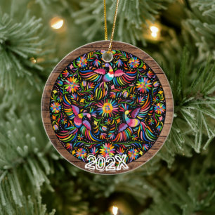 Adorno De Cerámica Ave Pintada Ornamental Magnífica: Año