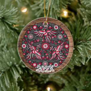 Adorno De Cerámica Ave Pintada Ornamental Magnífica: Año