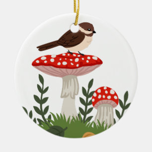 Adorno De Cerámica AVE y MUSHROOM