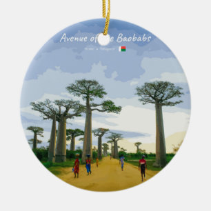 Adorno De Cerámica Avenida de los Baobabs, Madagascar - Paisaje