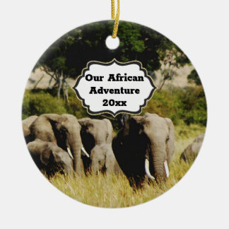 Adorno De Cerámica Aventura africana DIY año elefante africano.