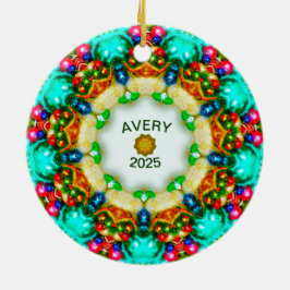 Adorno De Cerámica AVERY ~ Diseños de Navidades fractales personaliza