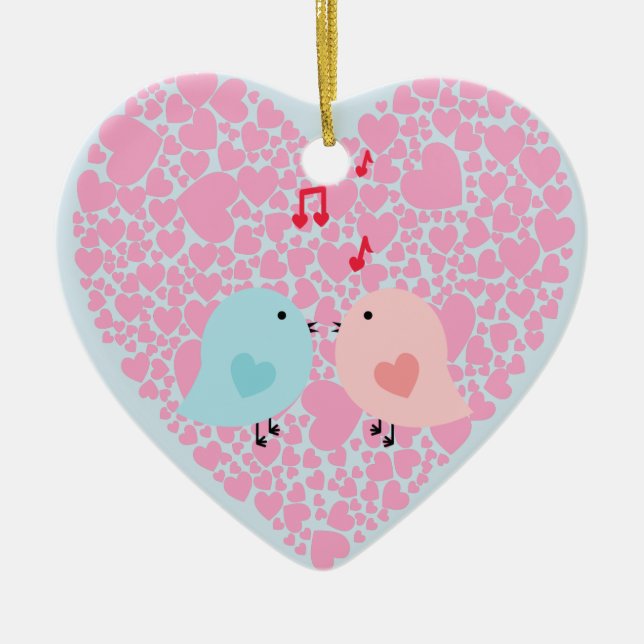 Adorno De Cerámica Aves de amor (Frente)