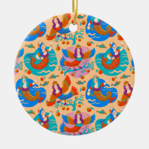 Adorno De Cerámica Aves de fuego y sirenas