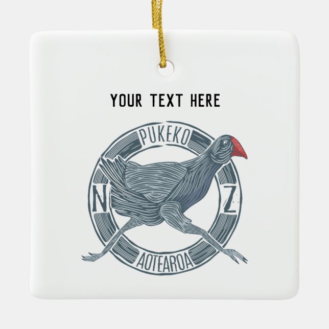 Adorno De Cerámica Aves de Pukeko NZ (Anverso)