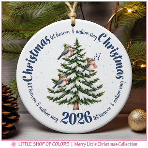 Adorno De Cerámica Aves del bosque Foto personalizada Navidad