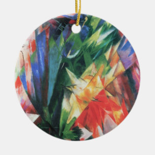 Adorno De Cerámica Aves (Vogel) de Franz Marc, arte de cubismo vintag