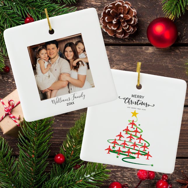 Adorno De Cerámica Aviación simple de navidades y árbol de avión (Subido por el creador)