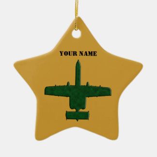 Adorno De Cerámica Avión A-10 Warthog Silhouette Green Camo