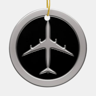 Adorno De Cerámica Avión Chrome