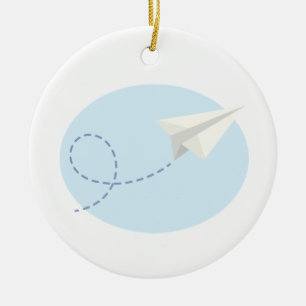 Adorno De Cerámica Avión de papel