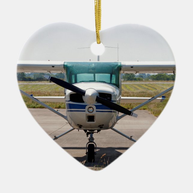 Adorno De Cerámica Avión ligero de Cessna (Frente)