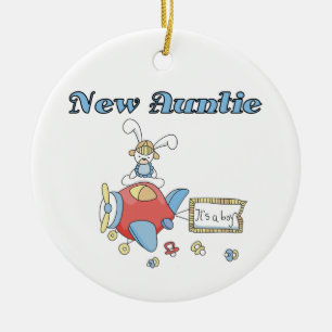 Adorno De Cerámica Avión, nueva tía de camisetas y regalos