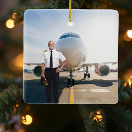 Adorno De Cerámica Avión Piloto Jubilado Letras Nato Foto Personaliza