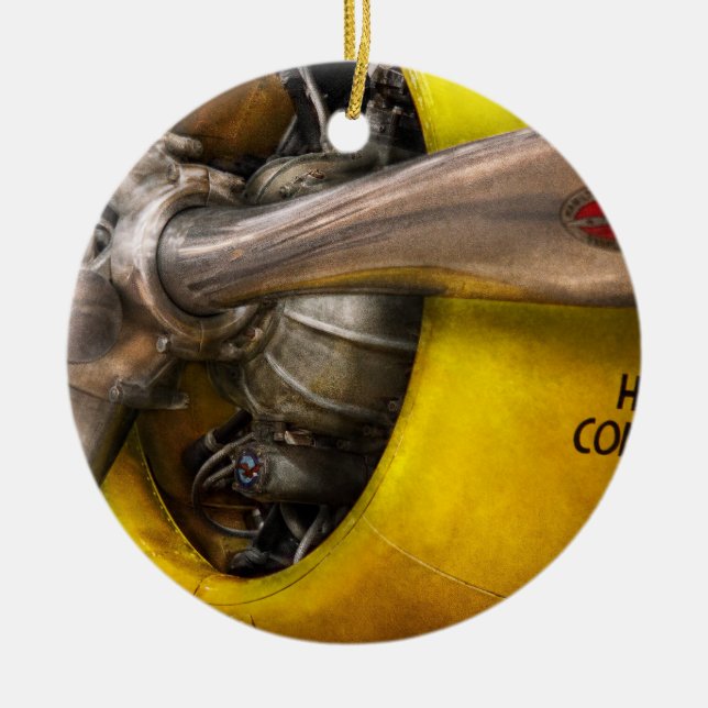 Adorno De Cerámica Avión - Piloto - Prop - Gaspa gemela (Frente)