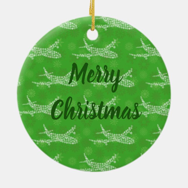 Adorno De Cerámica Avión Snowflake (Atrás)