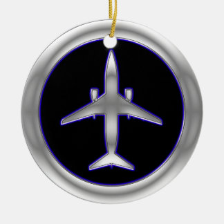 Adorno De Cerámica Aviones de jet de plata