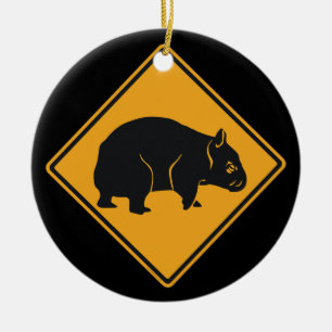 Adorno De Cerámica Aviso de cruce de Wombat