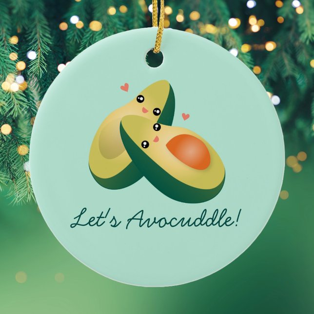 Adorno De Cerámica Avocuddle Funny Aguacados Pun Humor Navidades (Subido por el creador)