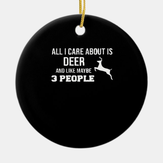 Adorno De Cerámica Awesome Deer Lover Minimal Retro Style Ornament (Frente)