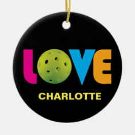 Adorno De Cerámica Awesome Love pickleball con nombre personalizado