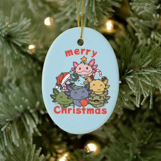 Adorno De Cerámica Axolotl Árbol de Navidad Divertidos Navidades de a (Árbol)