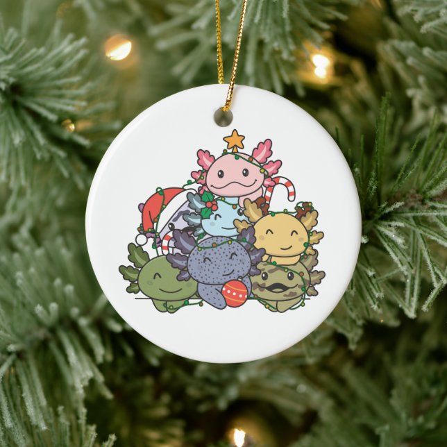 Adorno De Cerámica Axolotl Árbol de Navidad Divertidos Navidades de a (Árbol)