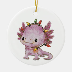 Adorno De Cerámica Axolotl festivo
