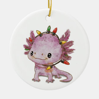 Adorno De Cerámica Axolotl festivo