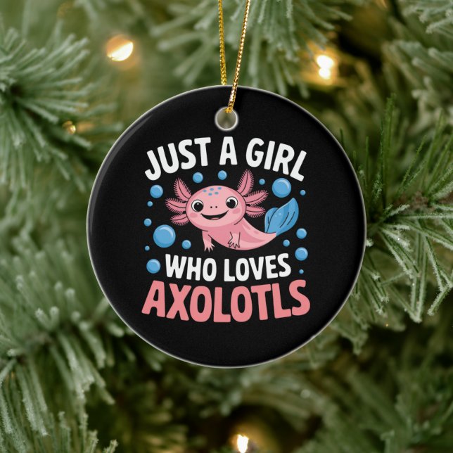 Adorno De Cerámica Axolotl Kawaii Es Sólo Un Chica Que Ama A Axolotls (Árbol)