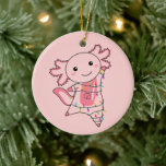 Adorno De Cerámica Axolotl Merry Christmas Winter Animals Axolotls Ad<br><div class="desc">El axolotl para Navidades con luces de hadas. Animales divertidos con regalos y nieve para las vacaciones. También es gracioso para los Navidades en julio. Los Axolotls son animales lindos y perfectos para los Navidades.</div>