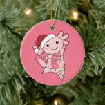 Adorno De Cerámica Axolotl Merry Christmas Winter Animals Axolotls Ad<br><div class="desc">El axolotl para Navidades con luces de hadas. Animales divertidos con regalos y nieve para las vacaciones. También es gracioso para los Navidades en julio. Los Axolotls son animales lindos y perfectos para los Navidades.</div>